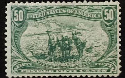 U.S.A. #291 F/VF Unused 1898 50c Western Prospector
