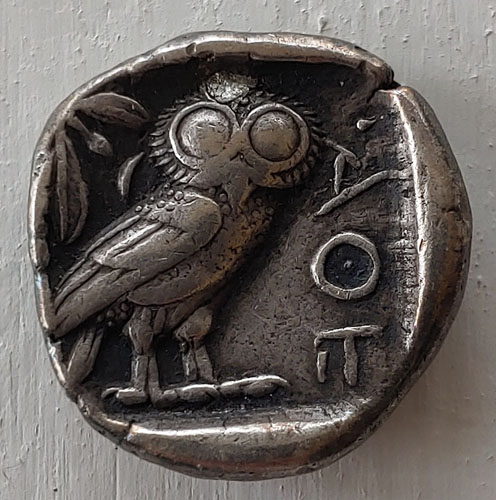 Athens 490-430 BC 16.97gm Owl Silver Tetradrachm w/ Athena etc