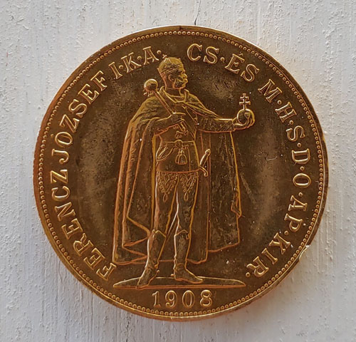 Hungary Unc 1908 K.B. Franz Joseph Gold 100 Korona .9802 oz AGW