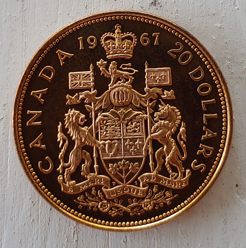 Canada BU 1967 Centennial 1/2oz Gold 20 Dollars .5287oz AGW