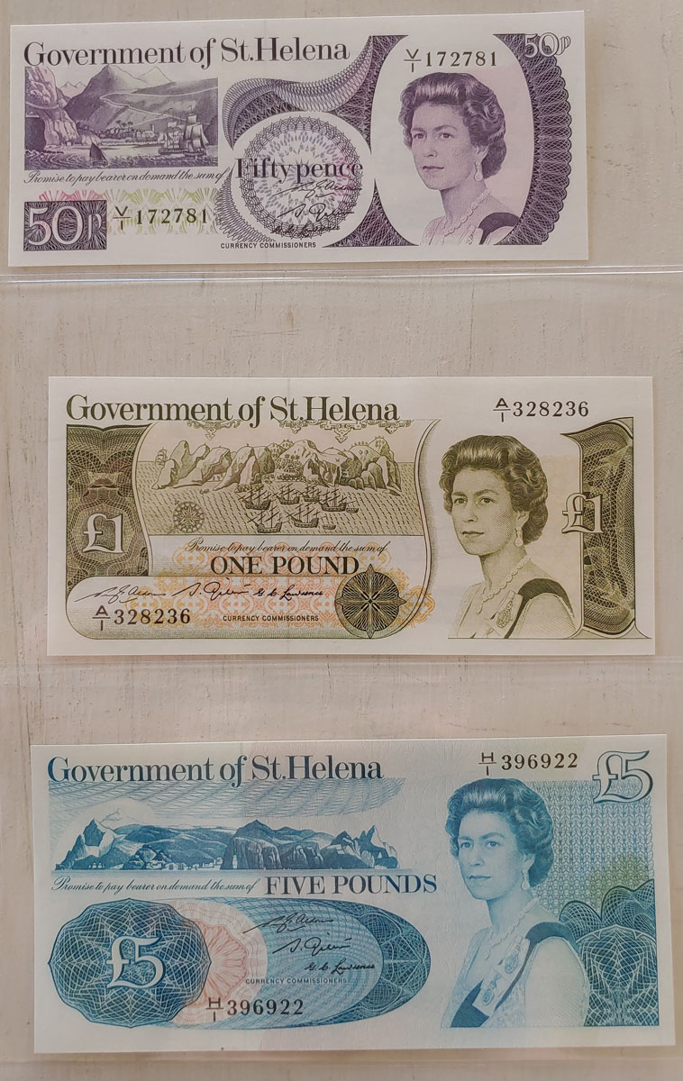 St. Helena Unc 1979/82 Banknote trio US$192