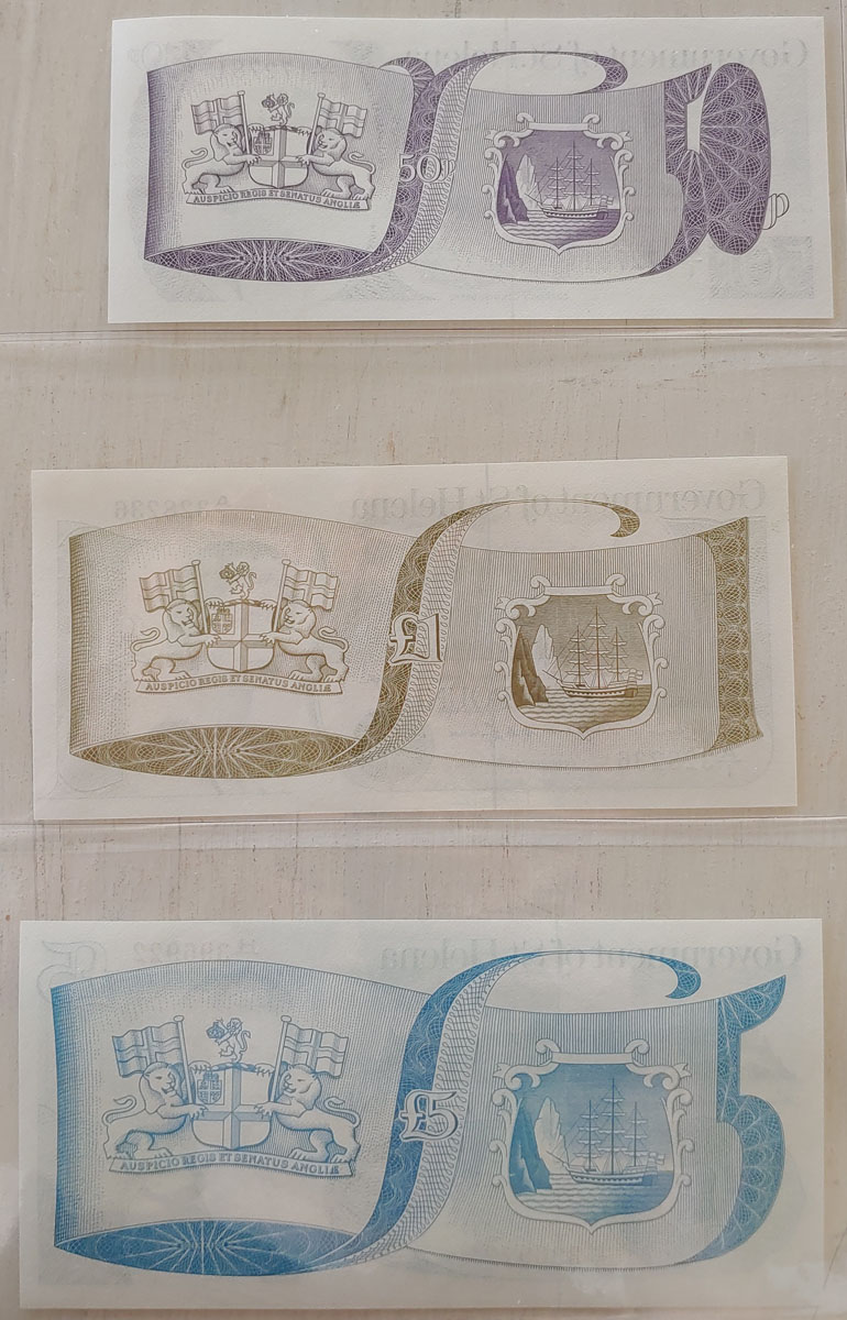 St. Helena Unc 1979/82 Banknote trio US$192