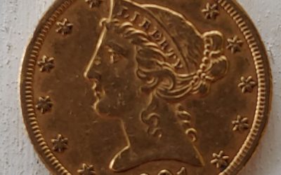 U.S.A./Colonial Canada XF 1901S Gold 5 Dollars .24187oz AGW