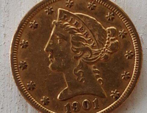 U.S.A./Colonial Canada XF 1901S Gold 5 Dollars .24187oz AGW