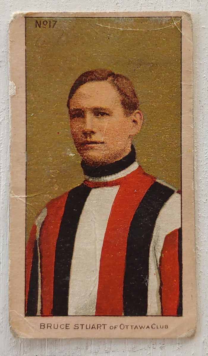 Bruce Stuart 1910/11 C-56 Imperial Tobacco #17 Rookie Card, wear