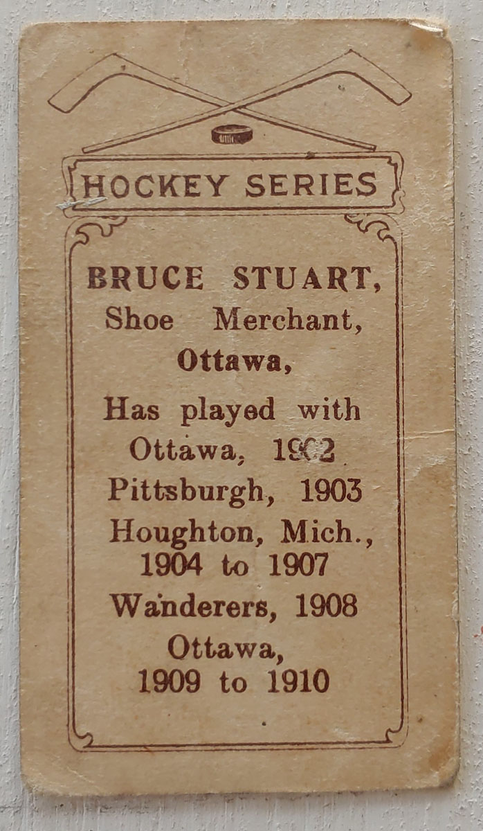 Bruce Stuart 1910/11 C-56 Imperial Tobacco #17 Rookie Card, wear
