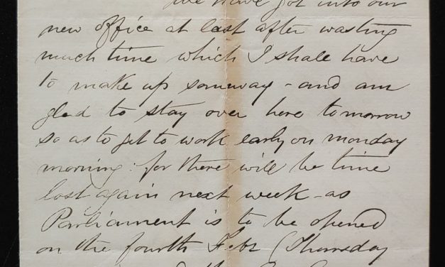 Ottawa, Jan 30th 1875, Marcus Smith letter to his wife about Sandford Fleming