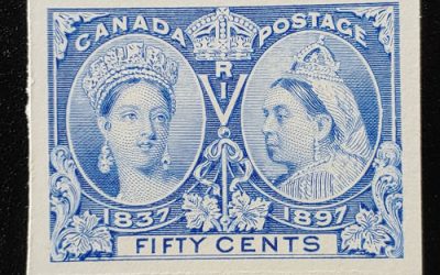 Canada #60P VF 1897 50c Jubilee Plate Proof on card
