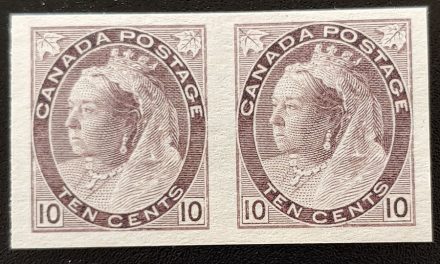 Canada #83ii VF Unused 1898 10c Imperforate Pair