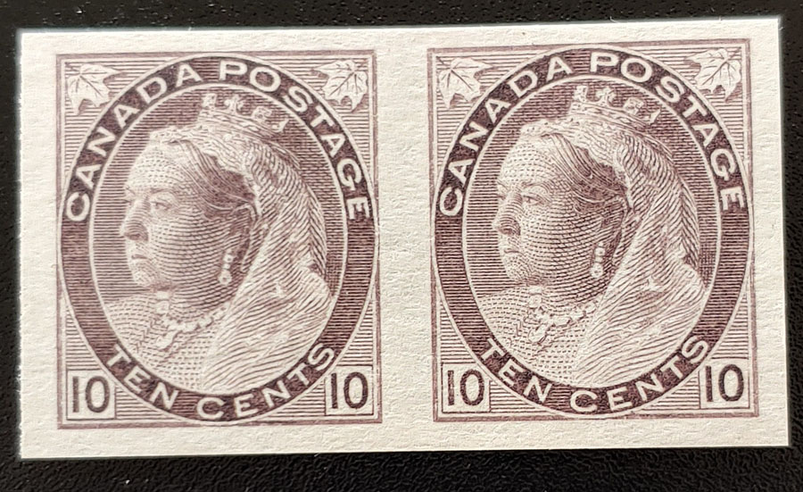 Canada #83ii VF Unused 1898 10c Imperforate Pair $1250