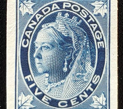 Canada #70P VF 1897 5c Queen Victoria Leaf Plate Proof