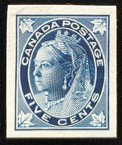 Canada #70P VF 1897 5c Queen Victoria Leaf Plate Proof $300