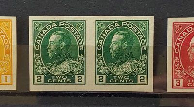 Canada #136-138 VFNH Admiral Imperforate Pairs Set (6)