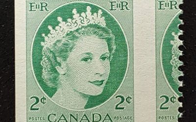 Canada #338 Never Hinged 1954 2c Wilding Misperf ex Penko