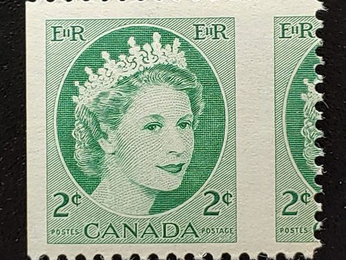 Canada #338 Never Hinged 1954 2c Wilding Misperf ex Penko