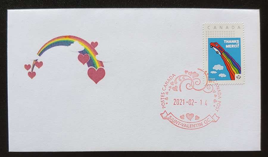 COVID-19 Valentine's Day 2021 Thanks/Merci Souvenir Cover