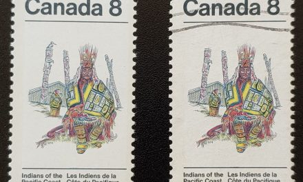 Canada #572ii Used 1974 8c Missing Bird on Totem