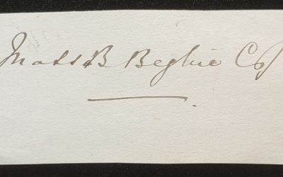 Matthew Baillie Begbie signature on piece