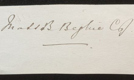 Matthew Baillie Begbie signature on piece