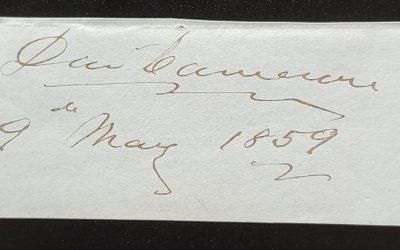 David Cameron 9 May 1859 signature on piece
