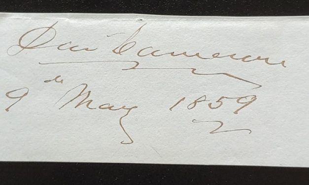 David Cameron 9 May 1859 signature on piece