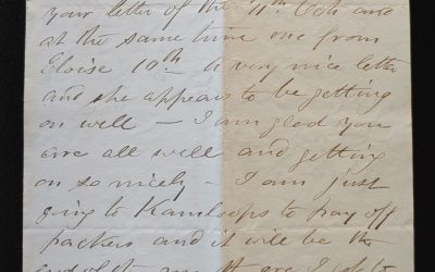 Clinton, B.C. 14 Nov 1874 2.5pg Marcus Smith letter to his wife