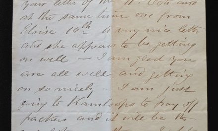 Clinton, B.C. 14 Nov 1874 2.5pg Marcus Smith letter to his wife