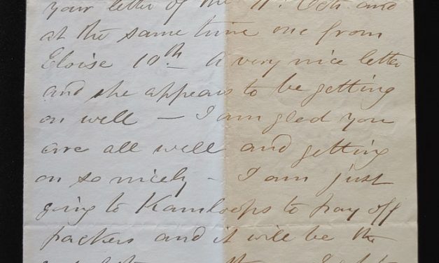 Clinton, B.C. 14 Nov 1874 2.5pg Marcus Smith letter to his wife