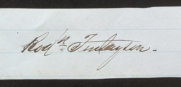 Roderick Finlayson Signature on piece