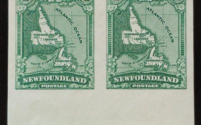 Newfoundland #163c VFNH 1929/31 1c Imperforate Pair