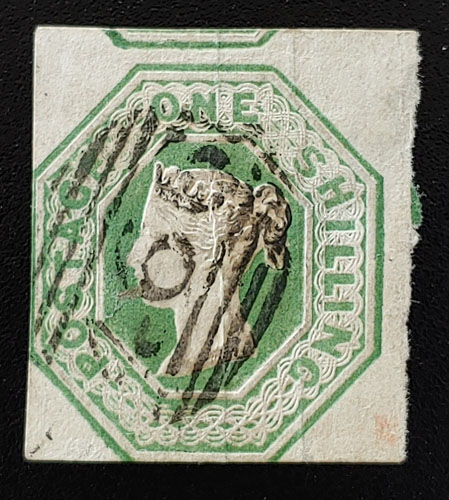 G.B. #5 Used 1847 1/- embossed Shade, hinge thin US$900