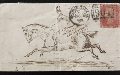 G.B. #33 plate 115 Wokingham/Southsea hand drawn Postrider Cover
