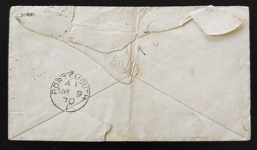 G.B. #33 plate 115 Wokingham/Southsea hand drawn Postrider Cover