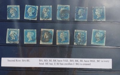 G.B. #4 Used 1841 2d Blue reconstructed Sheet of 240