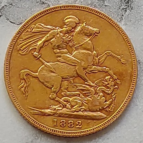 Australia XF 1882H Queen Victoria Gold Sovereign