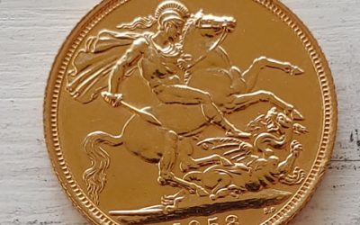 G.B. 1958 QEII Gold Sovereign lt scratch .234oz AGW
