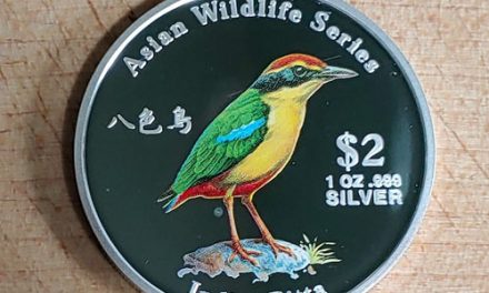 Cook Islands Proof 2001 pure Silver Ounce $2 Indian Pitta Bird