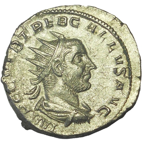 Trebonianus Gallus 251-253 AD 22mm 4.7gm Silver Antoninianus