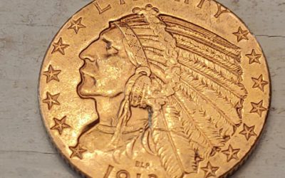 U.S.A. XF 1913S Indian Head $5 Gold Half Eagle .24187oz AGW