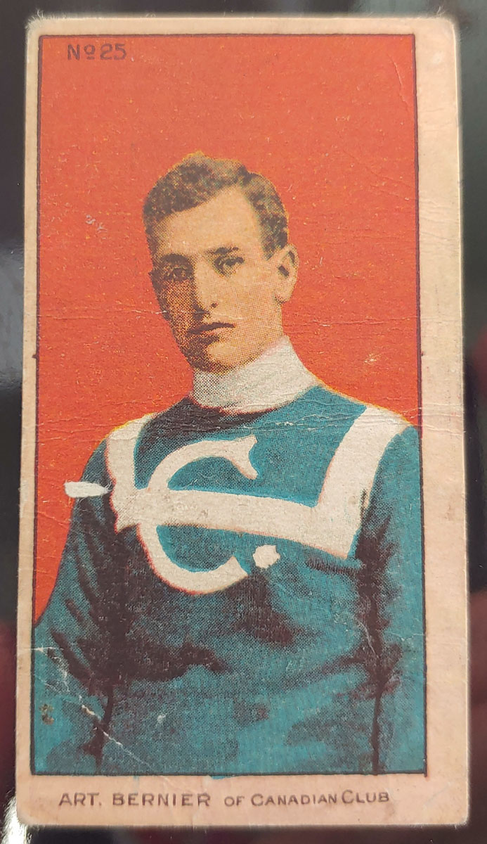 Art Bernier 1910/11 C-56 #25 Rookie Hockey Card, small flaws
