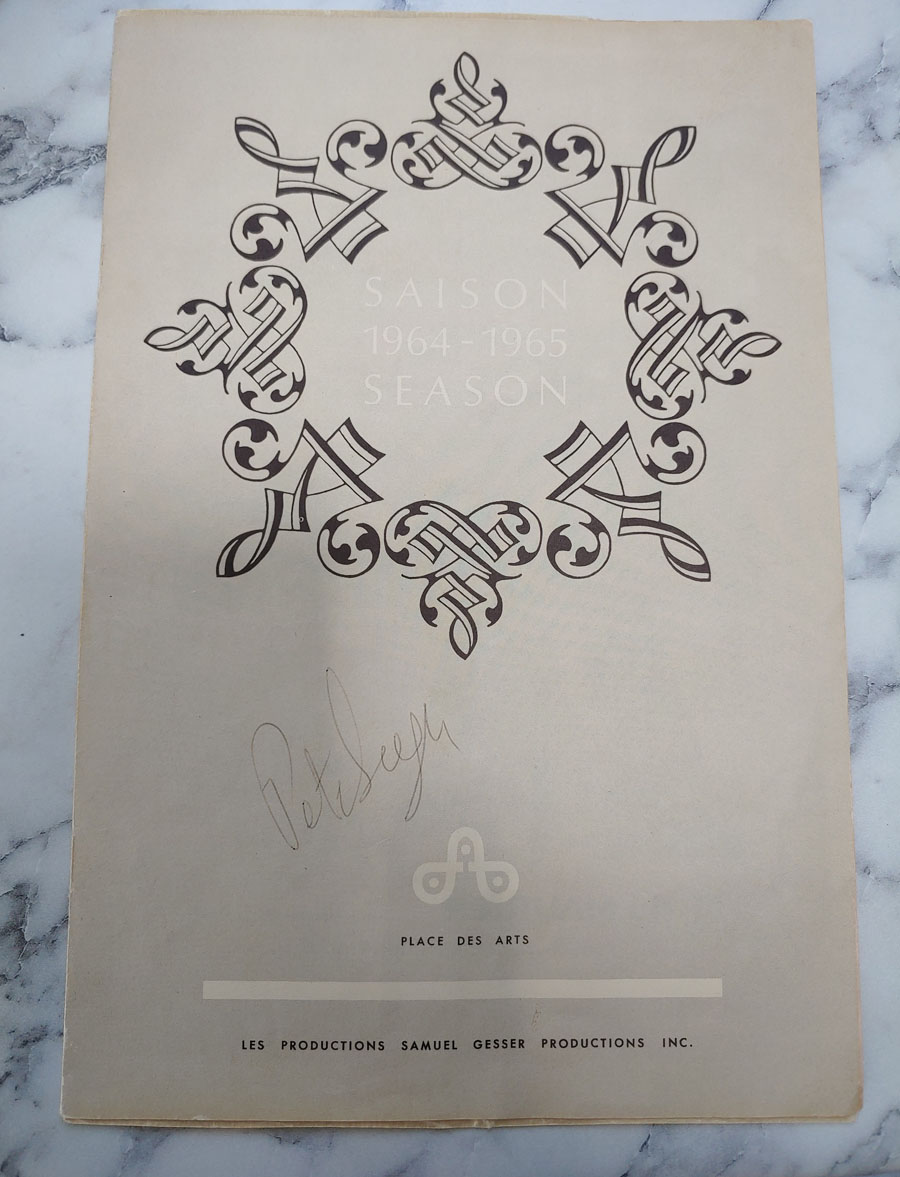 Pete Seeger twice Signed 1964 Montreal Program