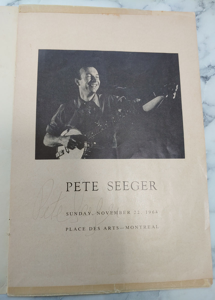 Pete Seeger twice Signed 1964 Montreal Program