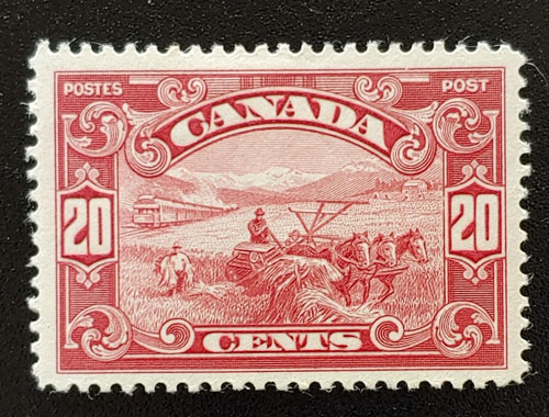 Canada #157 VF Mint 20c Harvest selected for centering $100