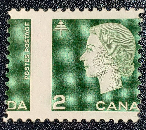 Canada #402 Never Hinged 1963 2c Cameo Misperf ex Penko