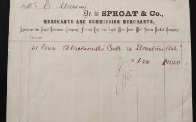 Victoria, B.C. 18 No 1871 Sproat Coal invoice, ex Wellburn