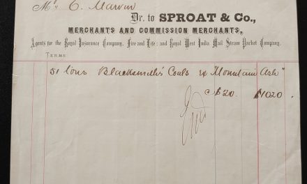 Victoria, B.C. 18 No 1871 Sproat Coal invoice, ex Wellburn