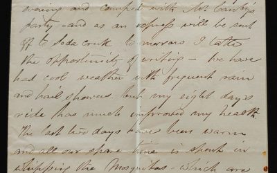 1875 Marcus Smith letter to wife from camp before survey in B.C. for Canadian Pacific Railway