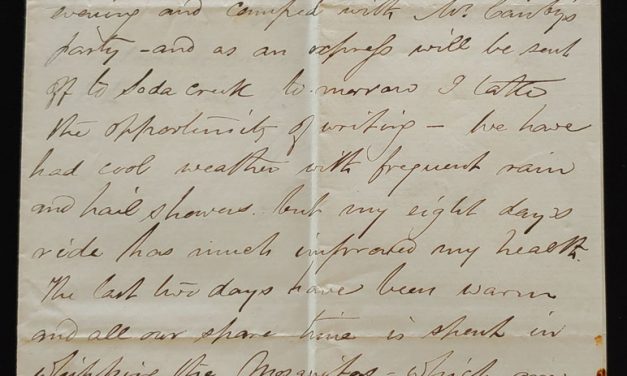 1875 Marcus Smith letter to wife from camp before survey in B.C. for Canadian Pacific Railway