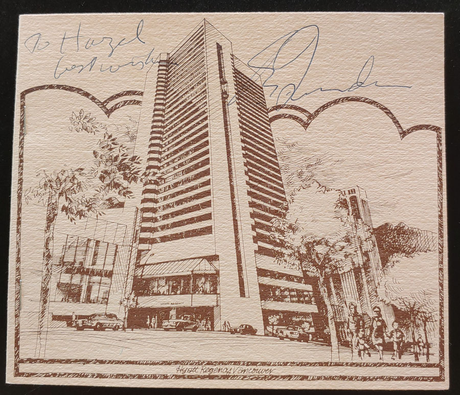 P.M. Trudeau Autographed 1973 Hyatt Regency Vancouver Program