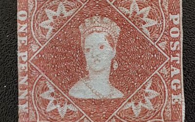 Nova Scotia #1 abt Fine Mint OG 1853 1d Red Brown